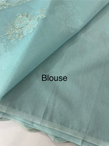 Kota Moonga checks Applique work saree MSH278 Blue