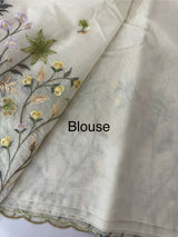 Mul chanderi embriodery saree with scalloped borders MSH176