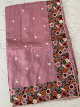 Blended tussar saree with embriodery - MSH6790 OnionPink