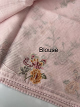 Silky kota saree with cross stitch embroidery MS9832 PastelPink