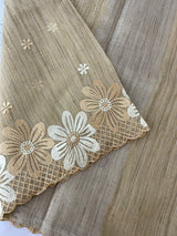 Soft Tissue kota embroidery saree MSK4660 Chiku