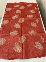 Blended tussar saree with applique work MTSS459