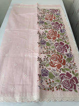Chanderi cotton saree with embroidery - MSH4545 PastelPink
