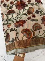 Printed Semi Kota Doria Sarees with blouse - MKD561 (2)