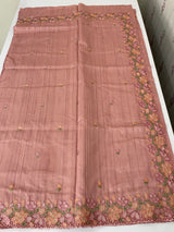 Blended tussar saree with cutwork border- MSHK695