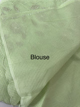 Moonga Kota checks saree with applique work MMC457 PistaGreen