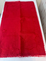 Moonga checks Applique work saree MSH110- Red