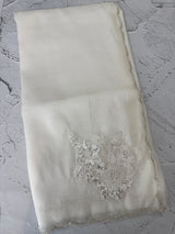 Crush Organza saree with applique work MBS676 White