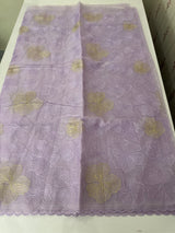 Viscose organza saree with thread work - MSH925 Lavender