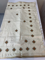 Blended soft tussar silk saree MS90543- Cream