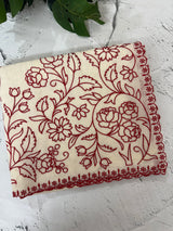 Mul chanderi embriodery saree MSH301 - Offwhite to Red (3)