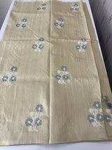 Crepe semi tussar silk saree with cross stitch embroidery-MSCS634