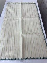 Mul chanderi cotton saree with scalloped borders - MNM131 TealGreen