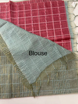 Semi Organza saree with checks - MSD634 (5)