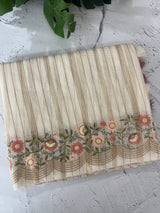 Mul chanderi saree with embriodery & zari lines MSH272