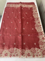 Silky kota saree with applique borders MS9831