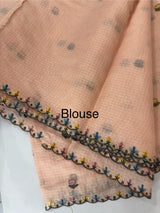 Kota silk saree embroidery MKS15452 - Peach