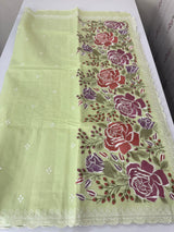 Chanderi cotton saree with embroidery - MSH4545 PistaGreen