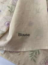 Mul chanderi saree with embroidery - MS14899 Beige