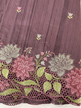 Cutwork Semi tussar saree with cross stitch embroidery MTSS855