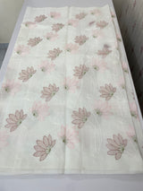 Soft Netkota embriodery saree MS1496 - White 1
