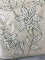 Mul chanderi applique work saree MSH182 - Offwhite to Green