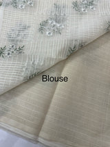 Netkota embriodery saree MS1496 Cream1