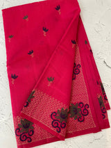 Netkota embriodery saree MS1456 DarkPink