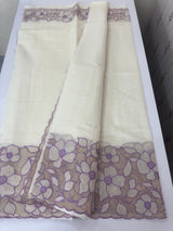 Mul chanderi saree with tissue applique work MSH211 Lavender