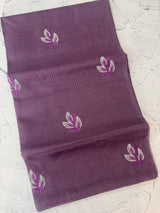 Kota checks saree with embroidery - MS7679 DarkMauve