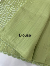 Semi tussar saree with thread work MTS490(1) PistaGreen