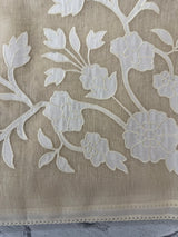 Jute linen saree with applique work MSH276 Chiku
