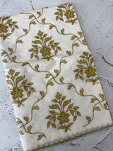 Mul chanderi tissue applique work saree MSH177