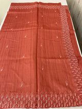 Semi tussar saree with cutwork MSHK566