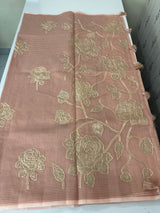 Kota Moonga checks saree with tissue applique work MMS431