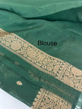 Semi banarasi saree with zari buttas - MBS6754