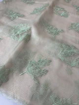 Shimmer Crush Organza saree with applique work MBS698