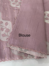 Blended Tussar silk saree with applique work- MSH225 PastelOnion
