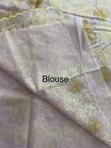 Semi organza saree with thread work - MSH910 Lavender
