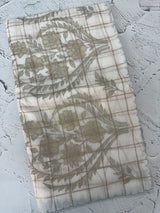 Check Mul chanderi saree with applique work MSH164- White to Grey