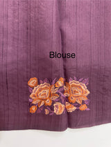 Blended Tussar silk saree with embroidery MS4899 - Mauve