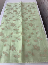 Viscose Organza saree with applique work-MSH238 PastelPista