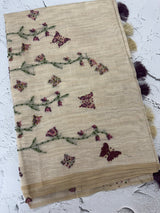 Kanta Handstitched Blended tussar silk saree MS15844