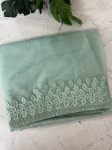 Soft Organza saree with cutwork borders and sequins work - MOS4551