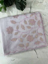Moonga Kota checks saree with applique work MMC457 Lavender