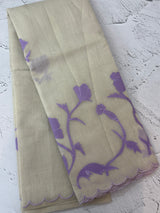 Tissue cotton applique work saree MS6743(1) - Lavender