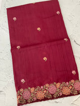 Blended tussar saree with cutwork border- MSHK695