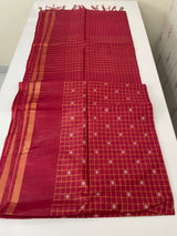 Bhagalpuri Semi tussar saree MS896- CrimsonRed