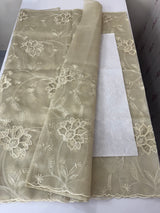 Glass organza saree with applique work- MSHW229 Cloudgrey