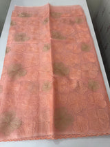 Viscose organza saree with thread work - MSH925 PeachPink